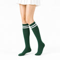Calze al ginocchio 39-42 in maglia verde con righe bianche stile sportivo