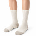 Calze 35-38 in maglia color crema per uso quotidiano a coste