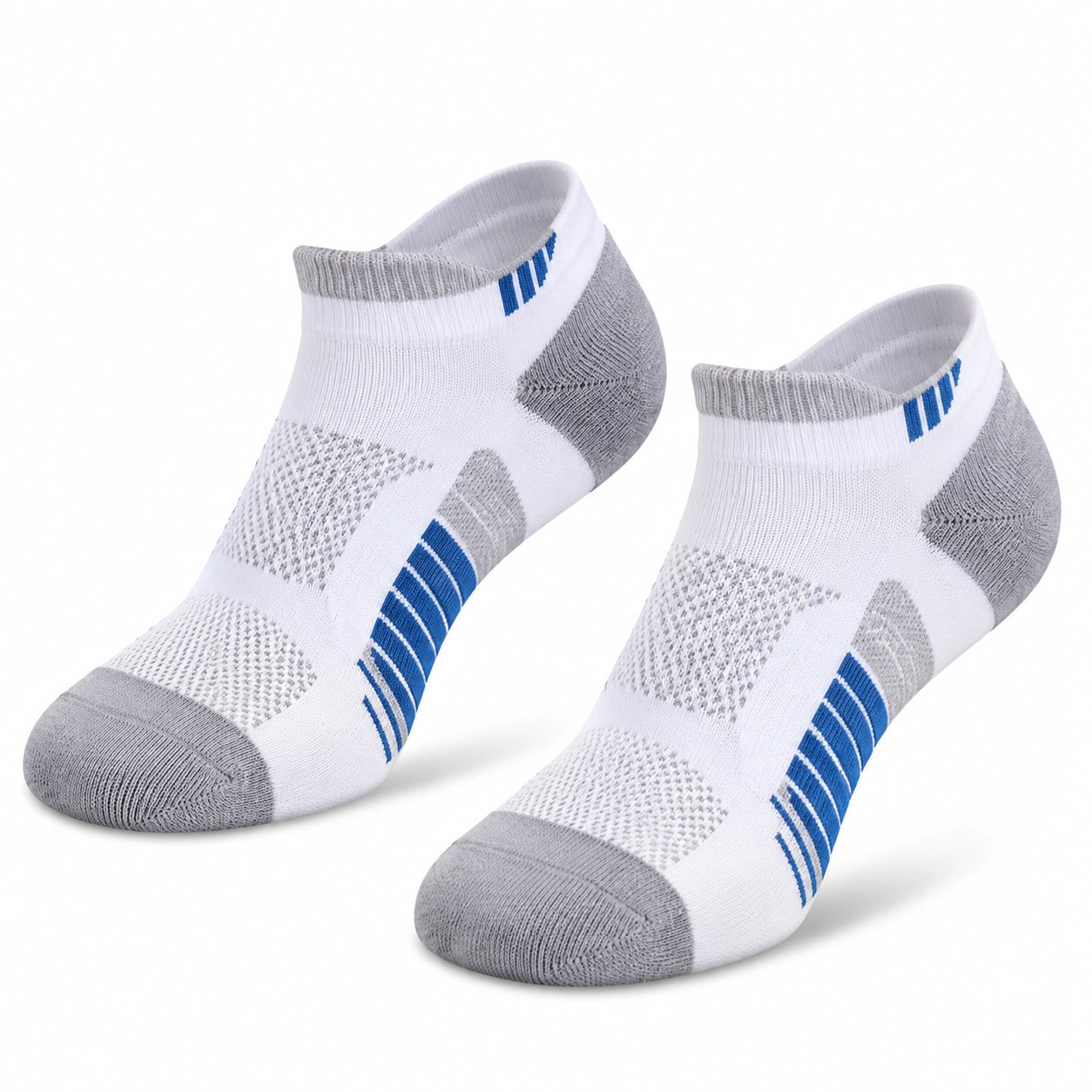 Calze sportive alla caviglia 39-42 in maglia bianco grigio blu traspiranti