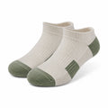 Calzini alla caviglia 43-46 in maglia crema e verde salvia - traspiranti per uso quotidiano