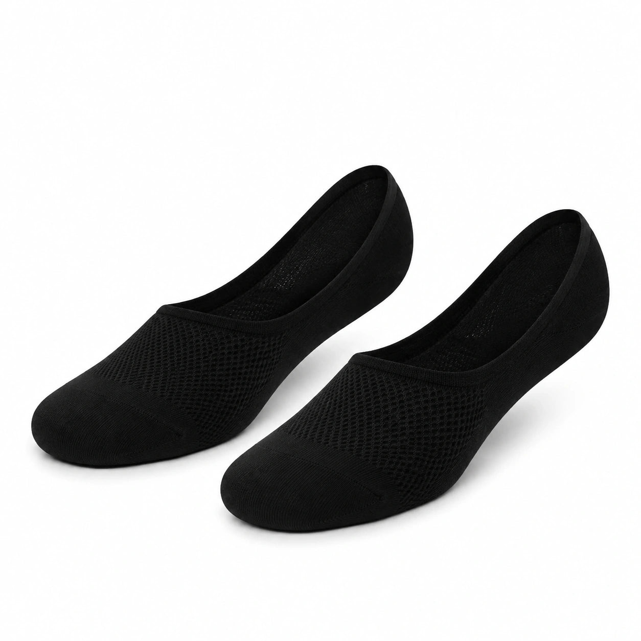 Calzini invisibili 35-38 in tessuto nero traspirante - stile ballerina