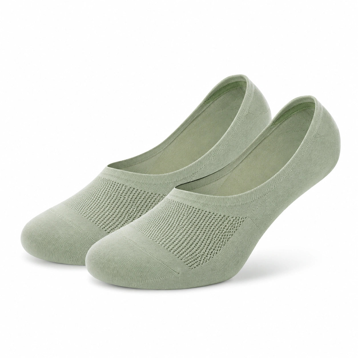 Calzini salvascarpe 39-42 in tessuto a maglia verde salvia - bassi e traspiranti