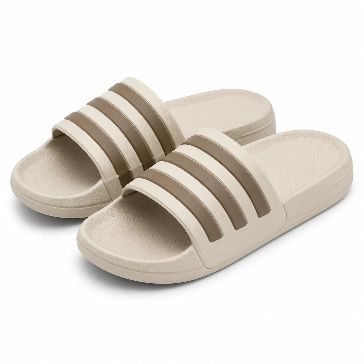 Ciabatte aperte 38/39 in materiale sintetico beige e marrone per piscina e tempo libero