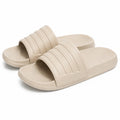 Ciabatte aperte 38/39 in materiale sintetico beige con fascia scanalata