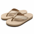 Infradito 38/39 beige con tomaia tessile intrecciata e suola sintetica antiscivolo