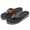 Infradito uomo 40/41 - blu e marrone con fascia effetto pelle stile casual