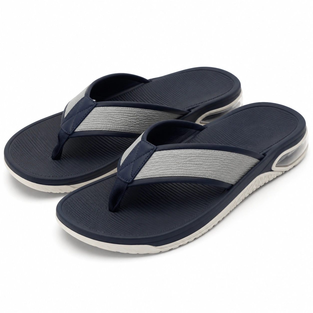 Infradito da uomo 40/41 in materiale sintetico blu navy e grigio con suola ammortizzata