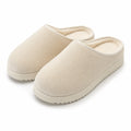 Pantofole 42/43 in tessuto a coste beige - interne imbottite con suola antiscivolo