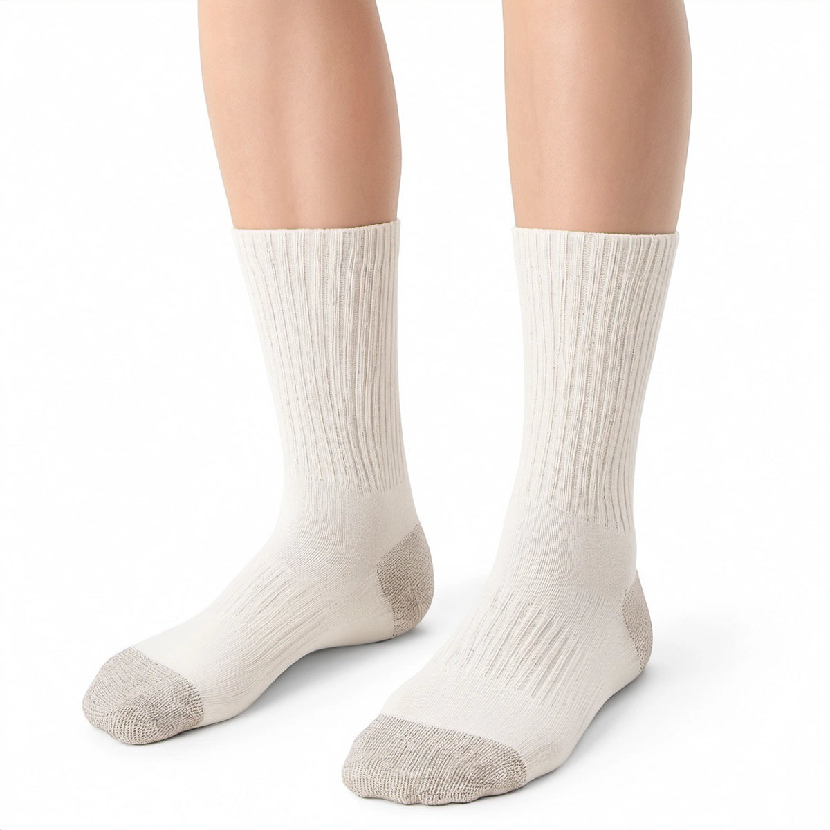 Calze 35-38 in maglia color crema per uso quotidiano a coste