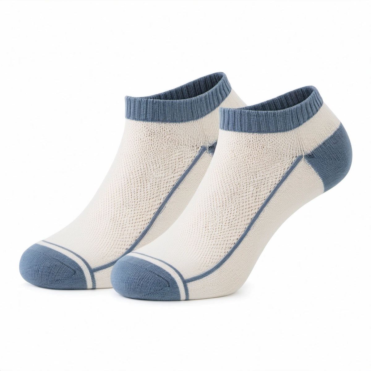 Calzini alla caviglia 35-38 in maglia beige e blu traspiranti