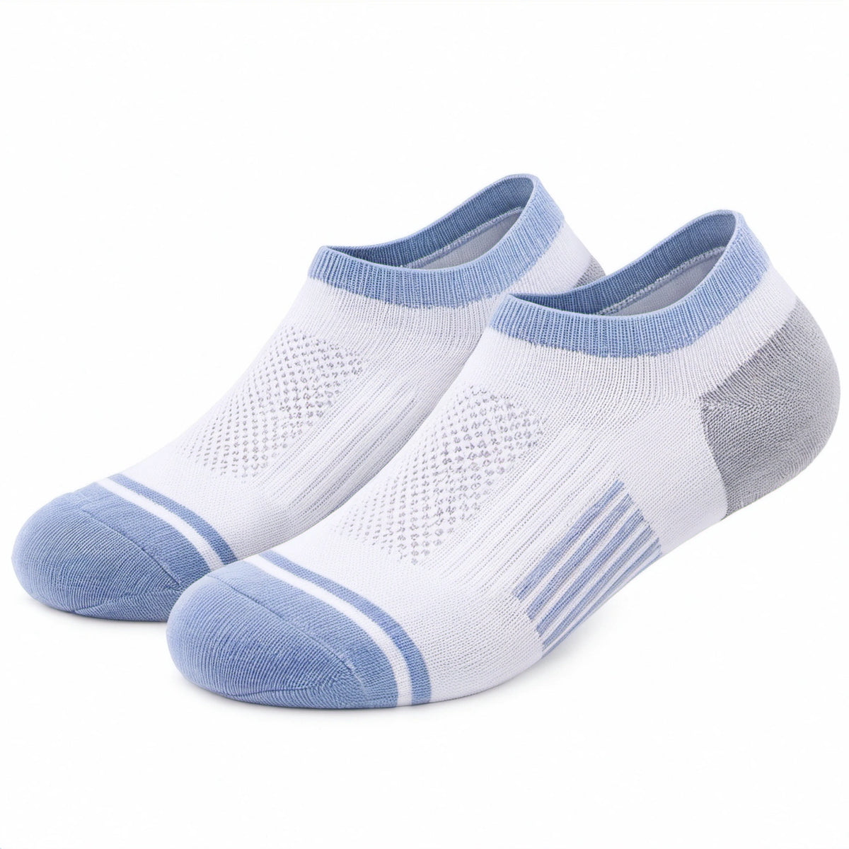 Calze corte 43-46 in tessuto a maglia bianco e azzurro - traspiranti sportive
