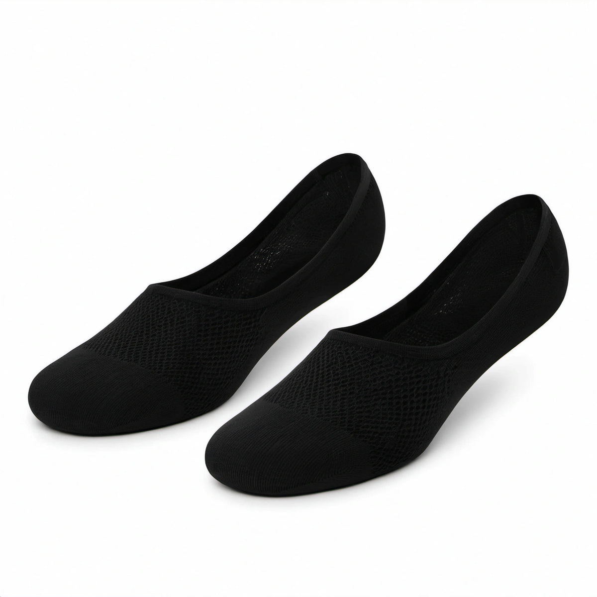 Calzini invisibili 35-38 in tessuto nero traspirante - stile ballerina