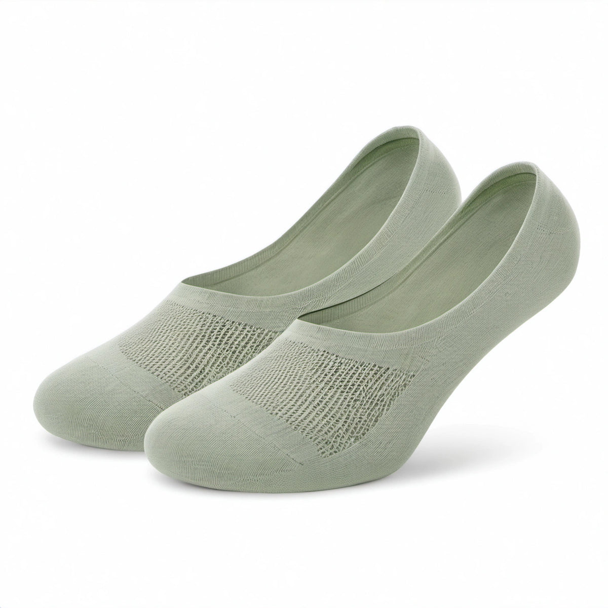 Calzini salvascarpe 39-42 in tessuto a maglia verde salvia - bassi e traspiranti