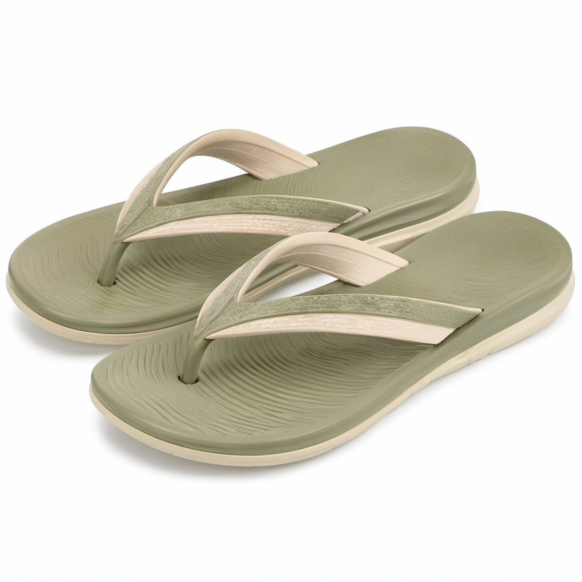 Infradito 38/39 in materiale sintetico verde salvia e beige - leggere per uso estivo
